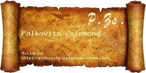 Palkovits Zsigmond névjegykártya