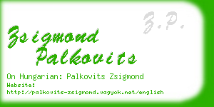zsigmond palkovits business card